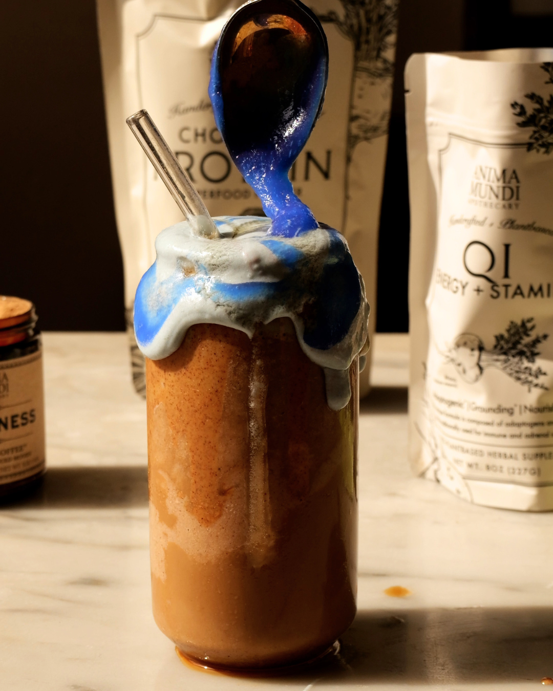 Adaptogenic Coffee Protein Smoothie with Blue Cloud