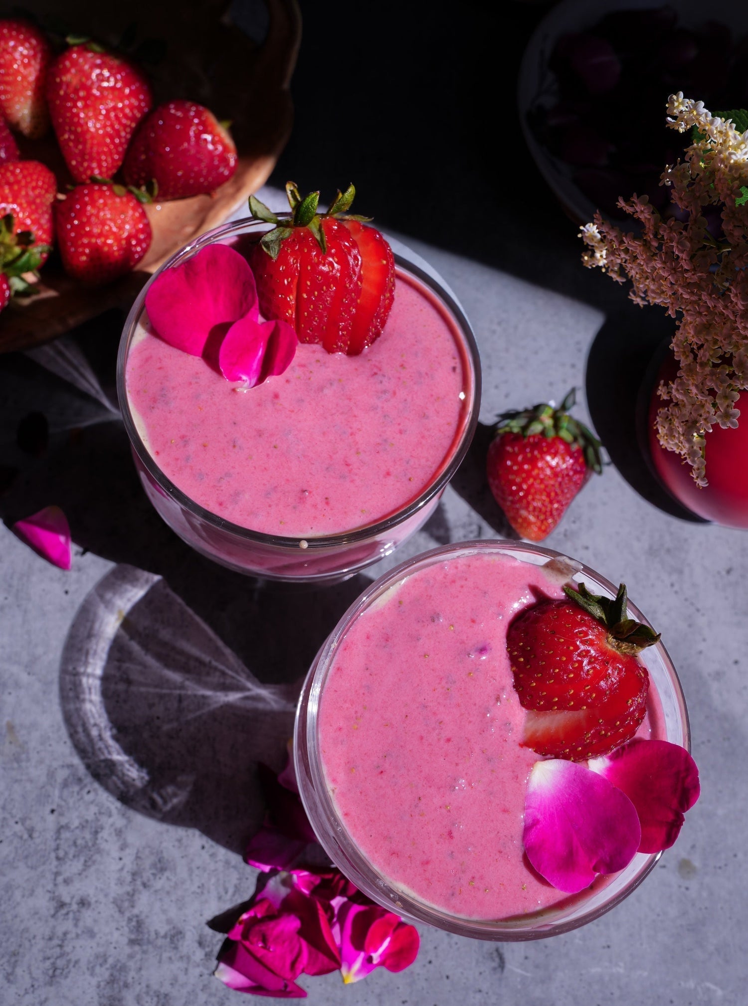 Dreamy Strawberry-Rose Protein Parfaits