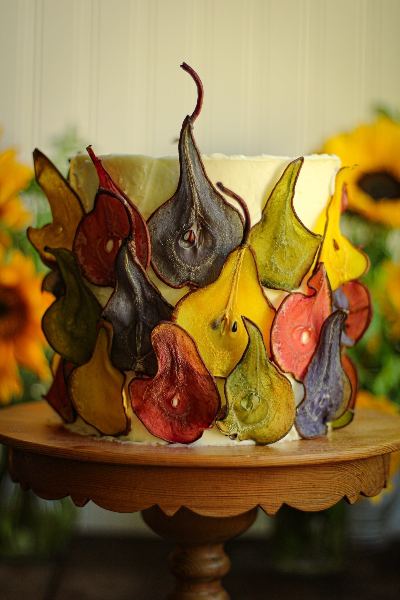 Rainbow Stained Glass Pear Cake