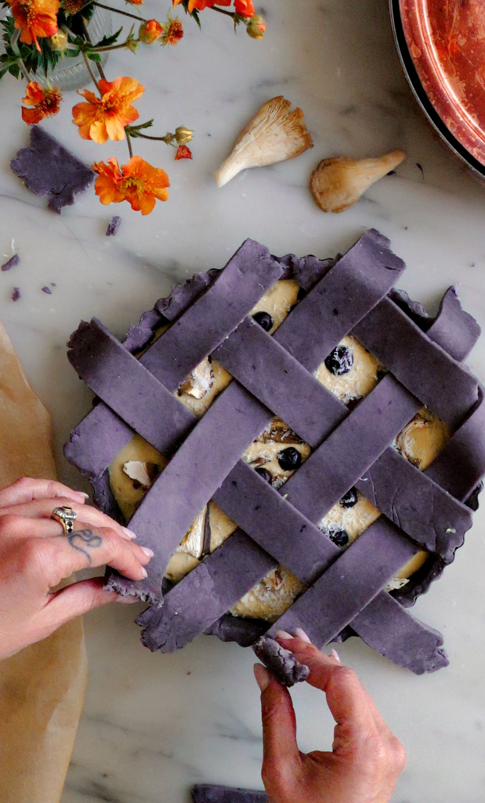 ADAPTOGENIC BLUEBERRY MUSHROOM PIE with Cordyceps, Reishi and Lion's Mane